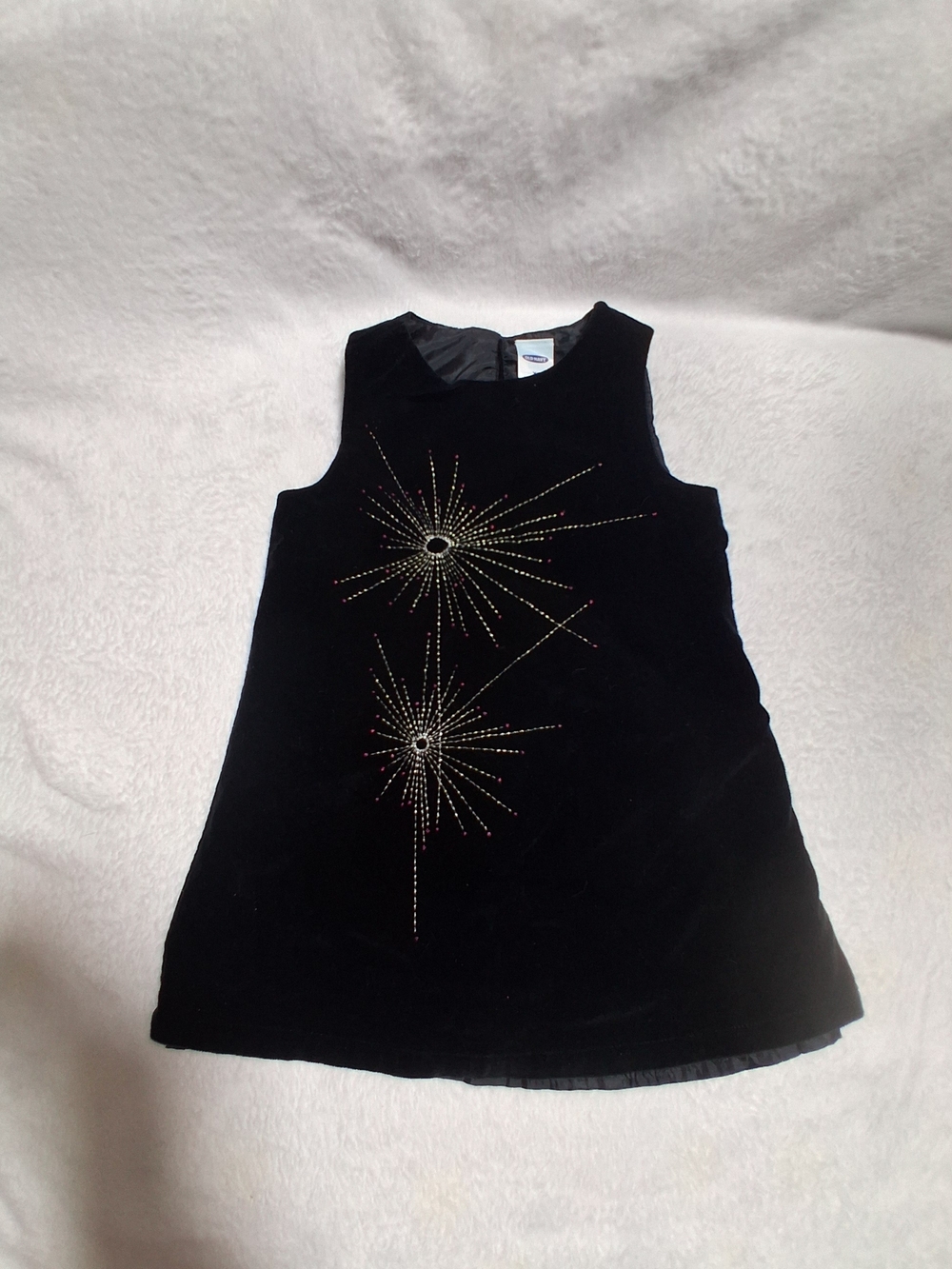 Old Navy Black Velvet Dress with Rhinestone Accents